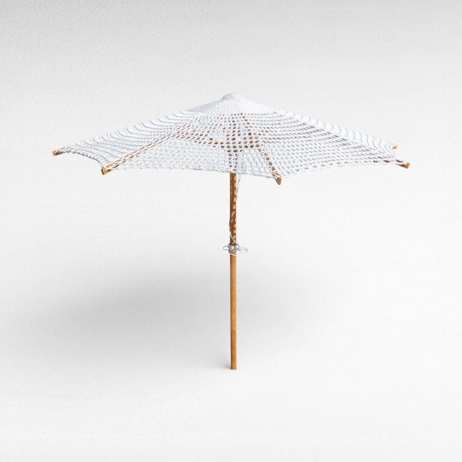 GRACE BAY UMBRELLA ROPE Crochet & WOOD WHITE D260 |H240 cm