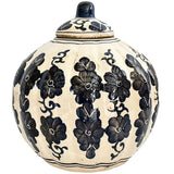 HANDPAINTED VASE WITH LID - Chora Mykonos