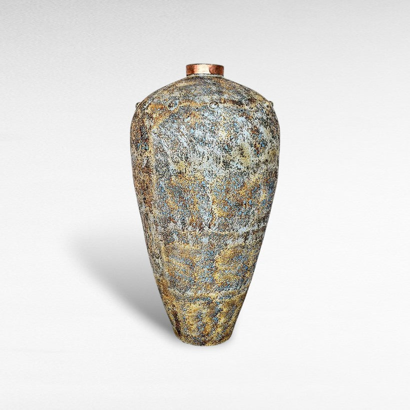 POT WITH COOPER RING 80CM CIEL - Chora Mykonos