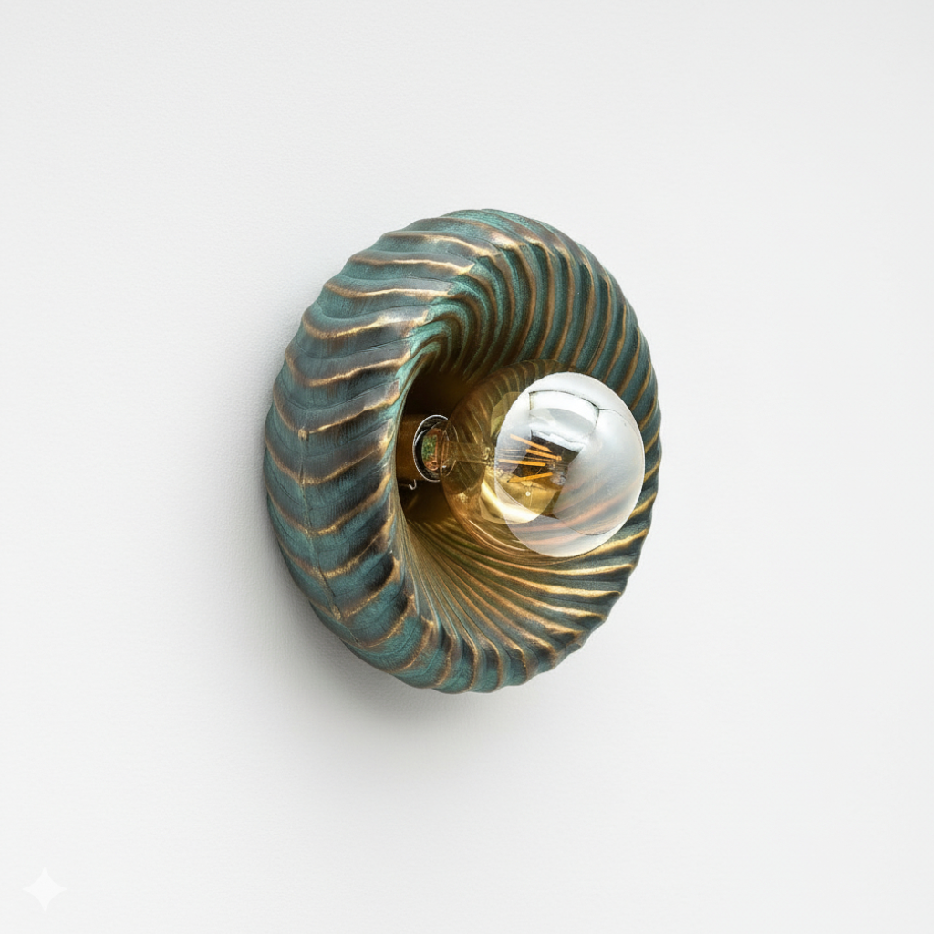 Wall Lamp Green & Gold