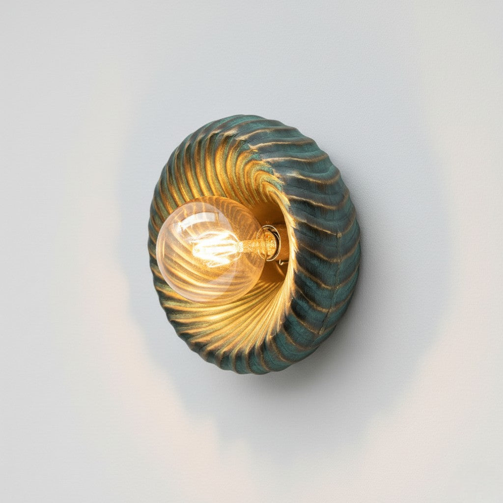 Wall Lamp Green & Gold