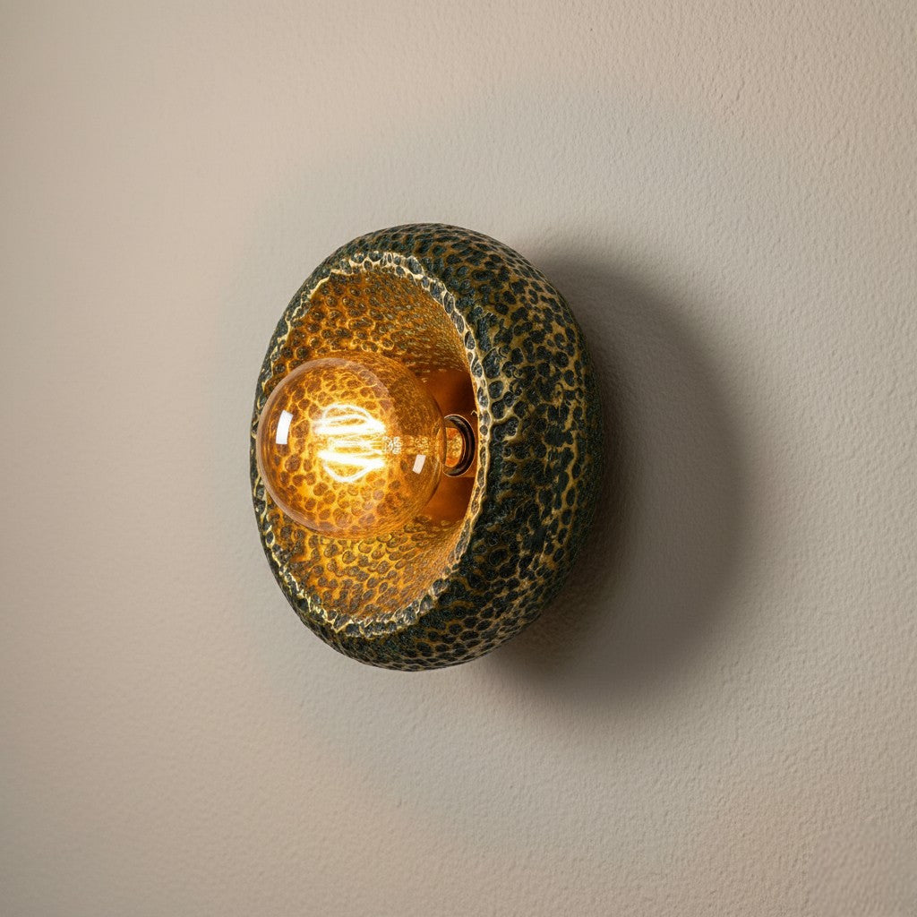 Wall Lamp Green & Gold Sphere