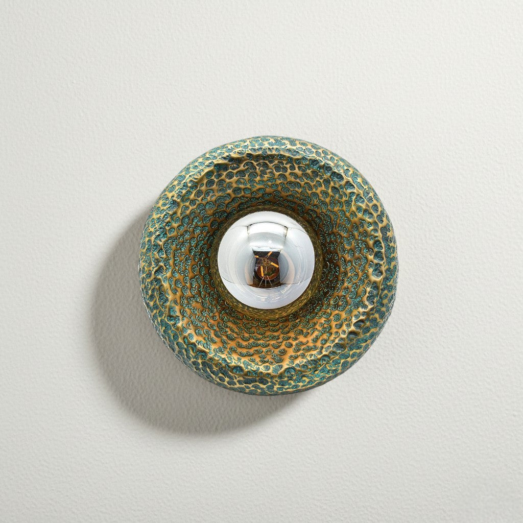 Wall Lamp Green & Gold Sphere