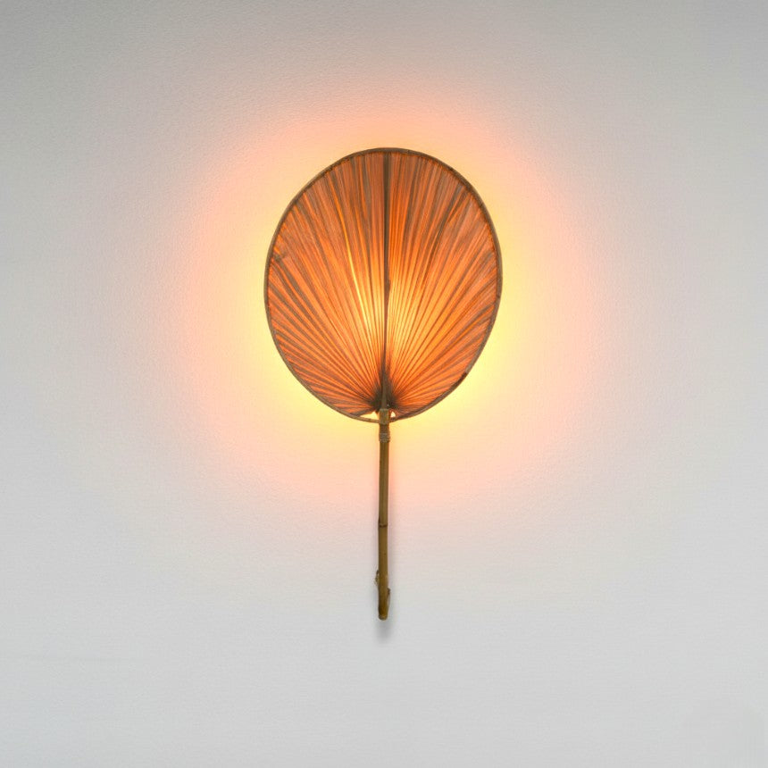 BAMBOO FRAME AND PALM LEAF WALL LAMP W40 |H80cm