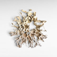 BLEACHED TEAK WOOD WALL DECOR 300x40x300cm - Chora Mykonos