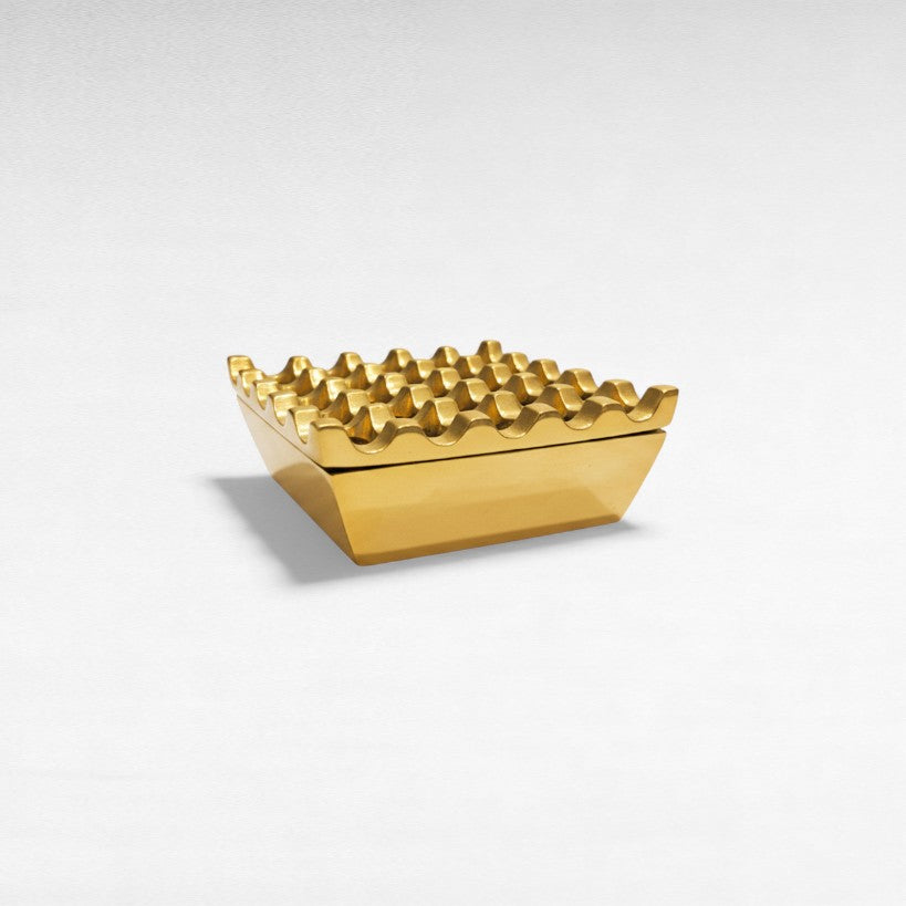 ASHTRAY GOLD 11x11x5cm
