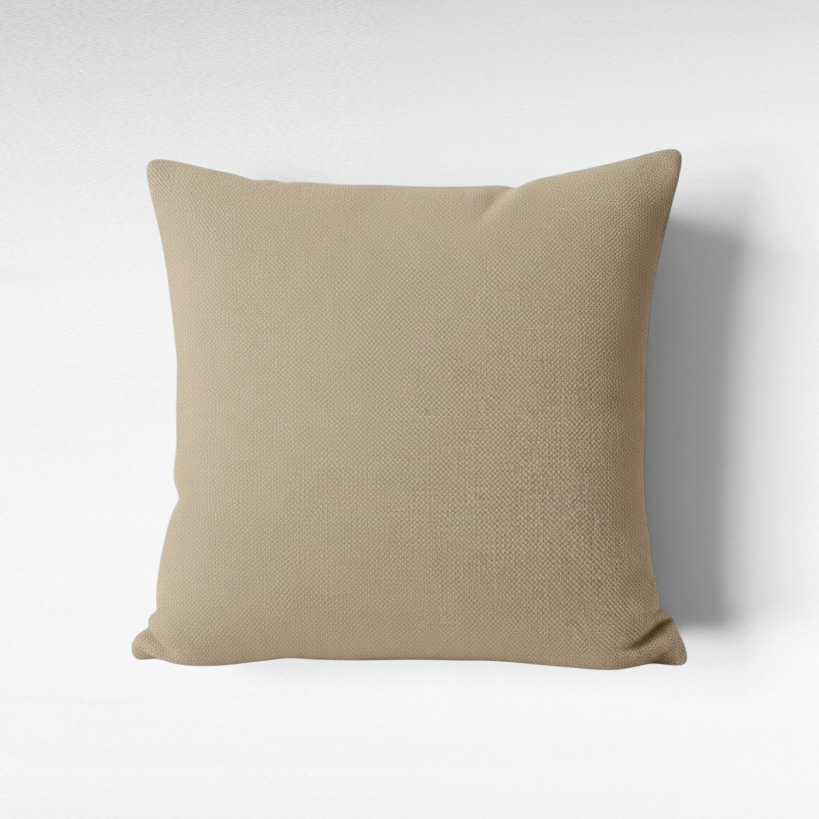 Chora Barefoot Luxury Living square beige textured throw pillow, 50x50 cm decorative cushion for home decor