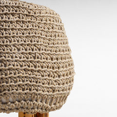 Chora Barefoot Luxury Living natural rope stool with a textured woven seat and wooden base