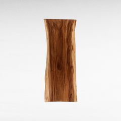 Chora Barefoot Luxury Living natural suar wood live edge dining table top with rich grain patterns