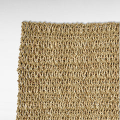 Chora Barefoot Luxury Living natural and white synthetic rattan carpet, 120x60cm, woven texture