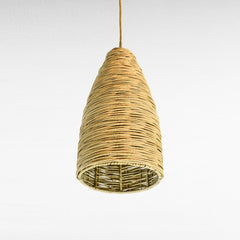 Chora Barefoot Luxury Living natural rattan cone pendant light, handmade, eco-friendly, Φ20 x H42 cm