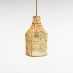 Chora Barefoot Luxury Living natural rattan cone pendant lamp, 25cm diameter, 45cm height, eco-friendly bamboo