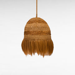 Chora Barefoot Luxury Living natural rattan and rice pendant light with fringe detail