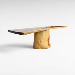 Chora Barefoot Luxury Living suar wood dining table with live edge and natural grain, 265cm length, 80cm height.