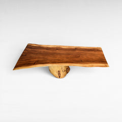 Chora Barefoot Luxury Living suar wood dining table with live edge and natural grain. 265cm length, 80cm height.