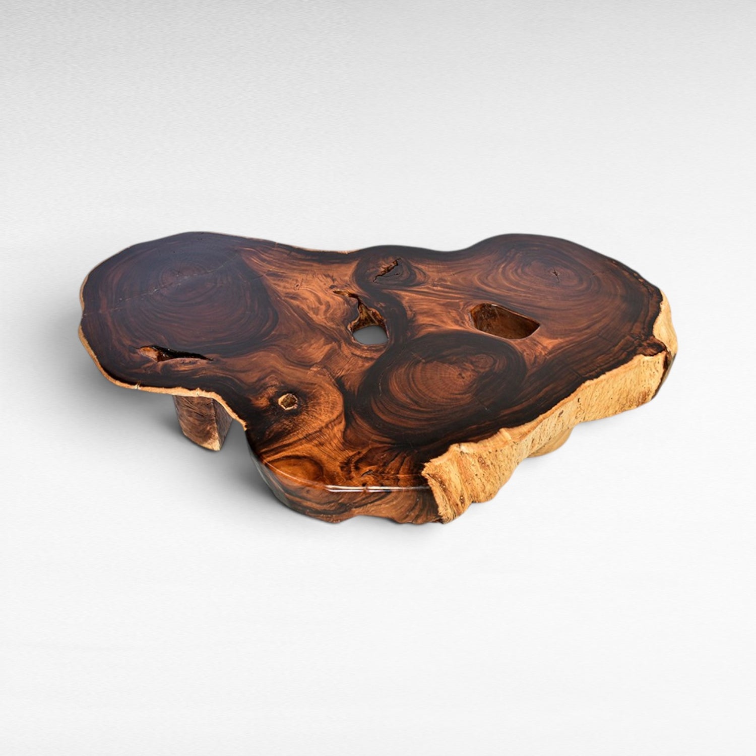 Chora Barefoot Luxury Living suar wood dining table with natural live edge and unique wood grain, W310 D170 H80 cm