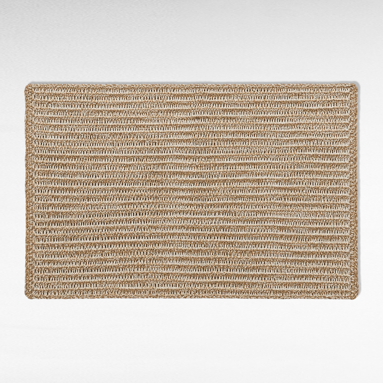 Chora Barefoot Luxury Living synthetic grass carpet in natural and white with a textured woven pattern