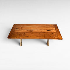 Chora Barefoot Luxury Living rustic teak wood dining table with live edge and natural wood legs, W250xD100xH78 cm
