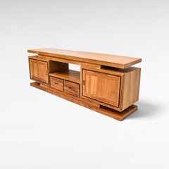 Chora Barefoot Luxury Living wooden buffet cabinet with two side doors and two central drawers in a modern design.