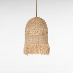 Chora Barefoot Luxury Living natural rattan and grass pendant light with fringe detail