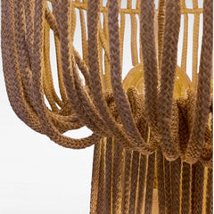 Chora Barefoot Luxury Living natural rope chandelier pendant light, handwoven texture, neutral beige.