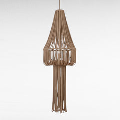 Chora Barefoot Luxury Living natural rope chandelier pendant light with a tiered, elongated silhouette and tassel detail.