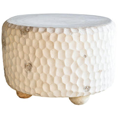 COFFEE TABLE SUAR WOOD CARVED BLEACHED - Chora Mykonos