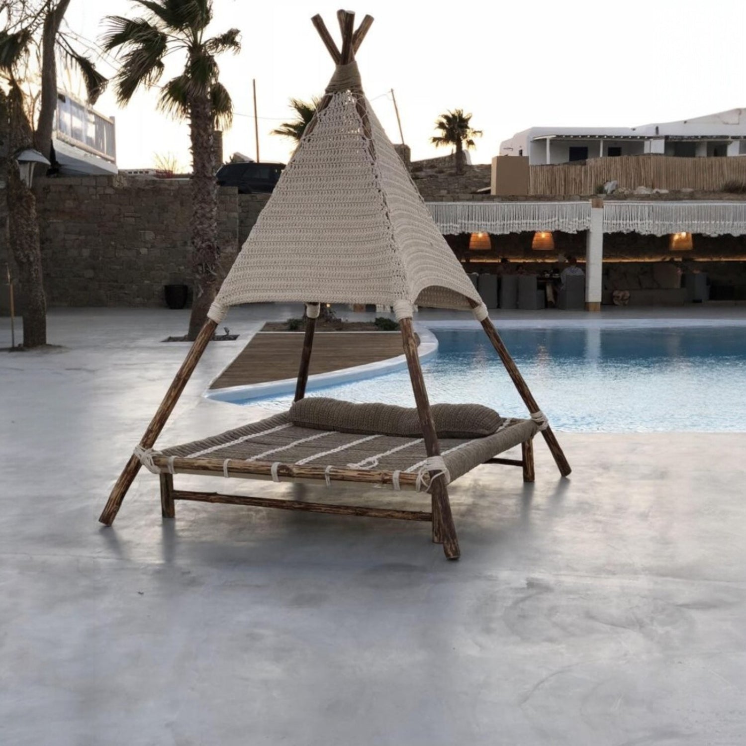 Natural Rope & Wood Tent Shade W220 |D225 |H400 CM