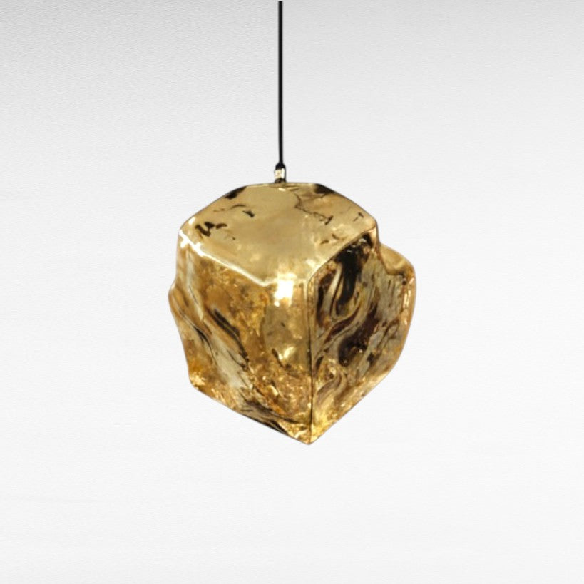 GLASS ROCK SHAPE GOLD MIRROR W30 |D30 |H30 cm