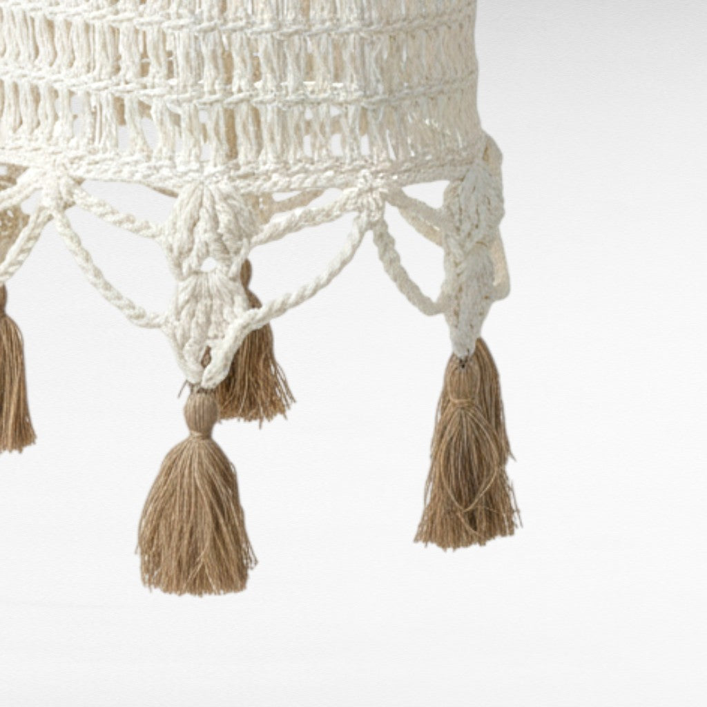 ROPE HANDWOVEN DOME SHAPE WITH TASSELS Φ60 |H130 CM