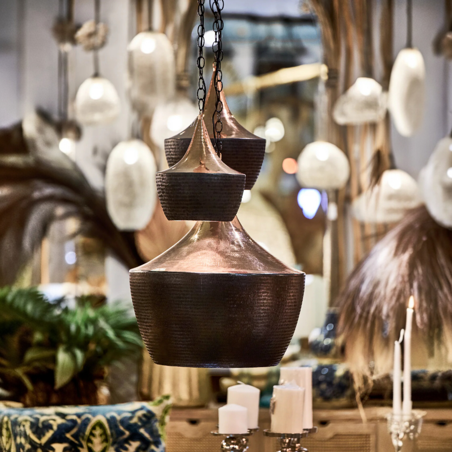 COPPER DOME SHAPE HAMMERED Φ50 |H70 cm