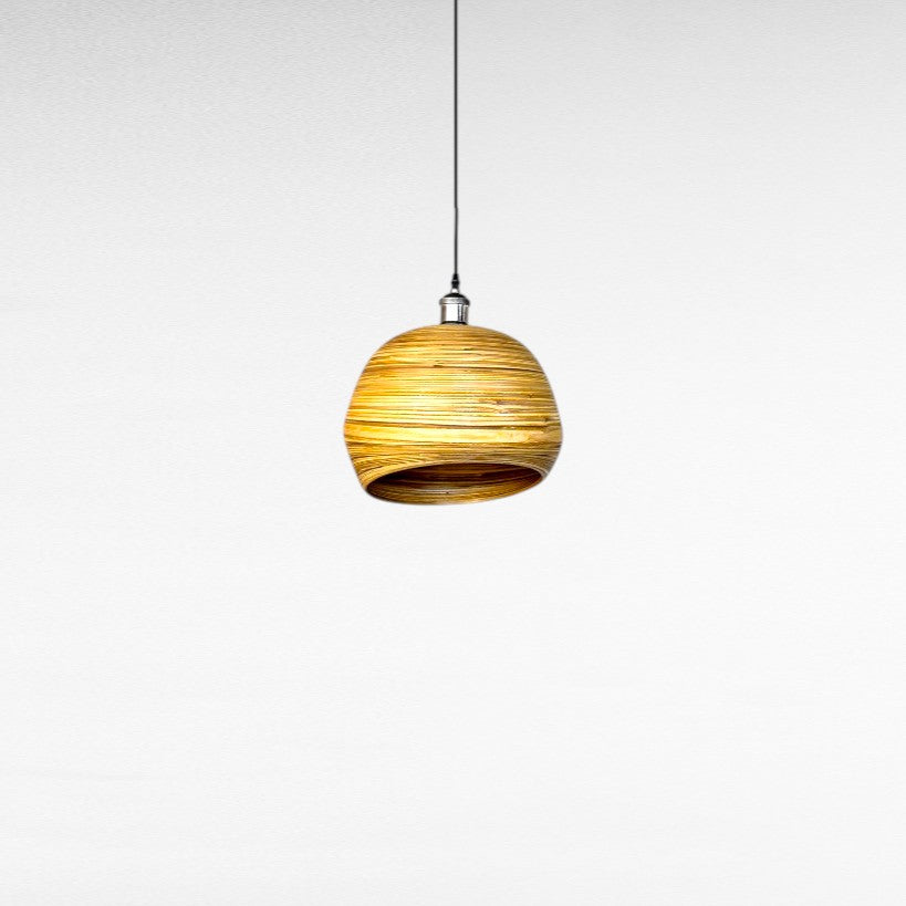 NATURAL LAYERED BAMBOO HALO SHAPE Φ30 |H30 cm