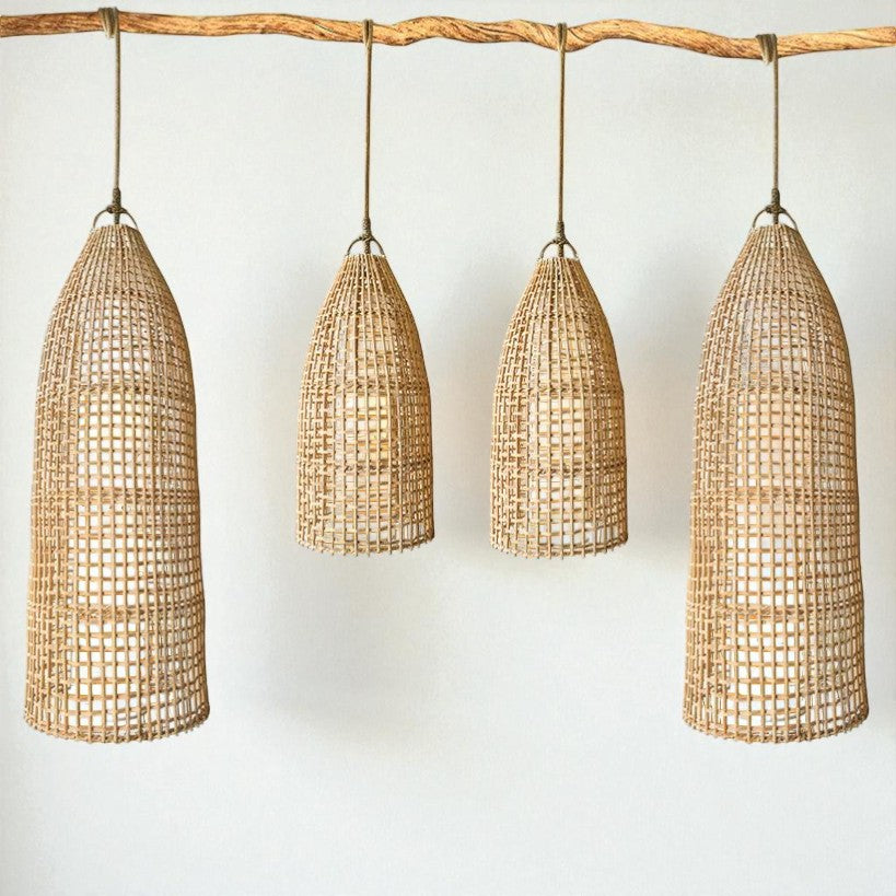 NATURAL RATTAN DOME SHAPE WITH POLYESTER TUBE Φ38|H110 cm