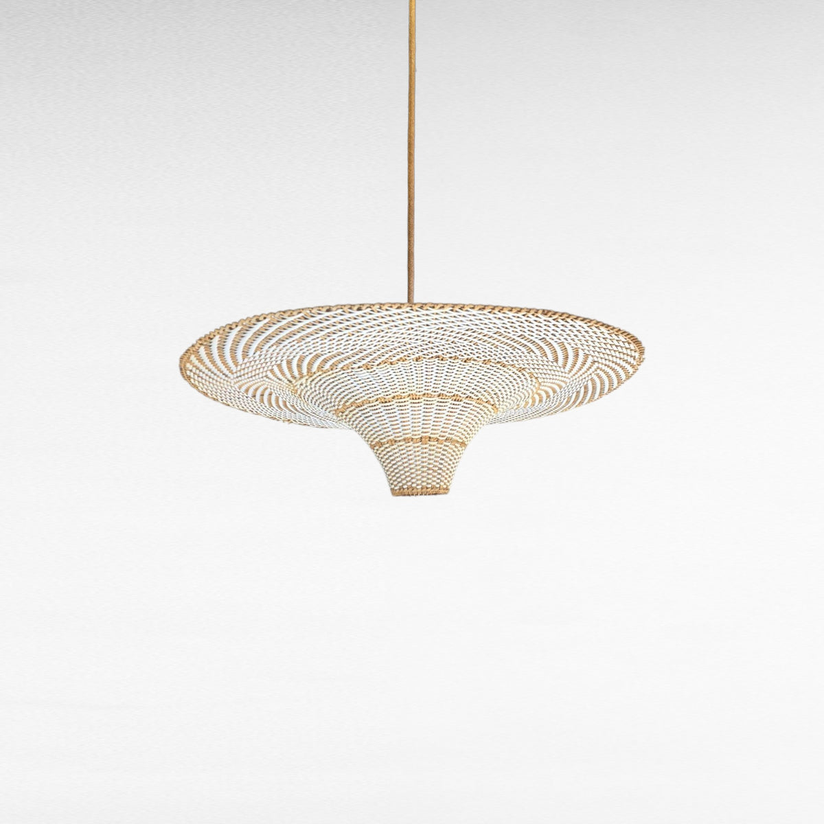 WICKER AND NATURAL RATTAN WHITE FLARED SHAPE Φ120 |H40 cm
