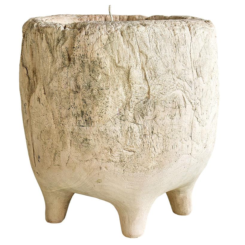 WOODEN BLEACHED CANDLE SMALL - Chora Mykonos