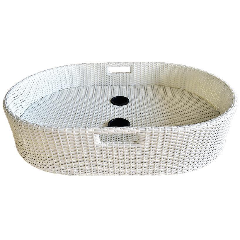 FLOATING OVAL POOL TRAY WHITE COLOR 90x60x20cm