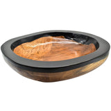 TEAK BOWL BLACK RESIN BLACK 33x34x6cm - Chora Mykonos