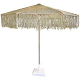 SQUARE UMBRELLA ROPE & LOOP FRINGES BEIGE 270x270cm - Chora Mykonos