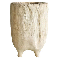 CANDLE TEAK WOOD BLEACHED 40x40x40cm - Chora Mykonos