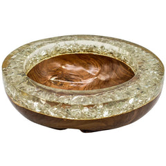 TEAK BOWL RESIN WHITE 30x25x9cm - Chora Mykonos