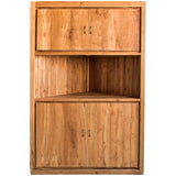 CORNER BUFFET CABINET NATURAL COLOR TEAK WOOD 120x65x180cm - Chora Mykonos