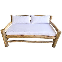 SOFA TEAK WOOD BLEACHED WITH MATRESS 160x100x80cm - Chora Mykonos