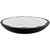 WOODEN TRAY BLACK & WHITE 30x30x10cm - Chora Mykonos