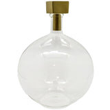 EXQUISITE BRASS FINISH DECANTER WITH CUBE STOPPER - Chora Mykonos