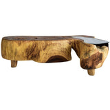 SUAR COFFEE TABLE W/ GLASS 110x170x45cm - Chora Mykonos