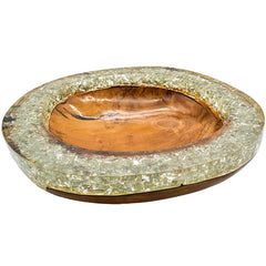 TEAK BOWL RESIN WHITE 34x35x6cm - Chora Mykonos