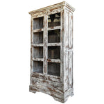 WOODEN CABINET WITH GLASSES 86x42x180cm
