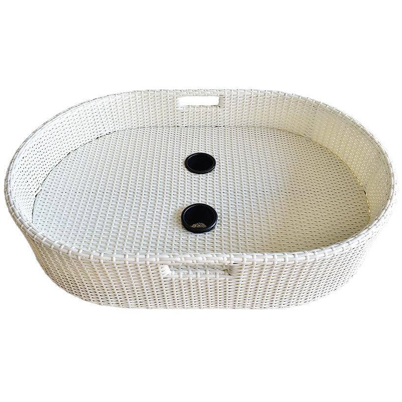 FLOATING OVAL POOL TRAY WHITE COLOR 90x60x20cm - Chora Mykonos