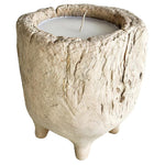 WOODEN BLEACHED CANDLE SMALL