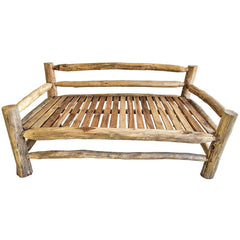 SOFA TEAK WOOD BLEACHED WITH MATRESS 160x100x80cm - Chora Mykonos